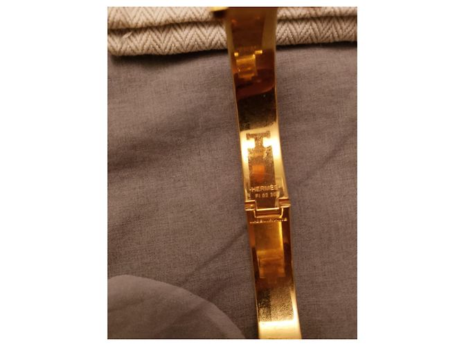 Hermès Bracciale Clic H Smalto Nero Metallo Dorato D'oro - vista 4