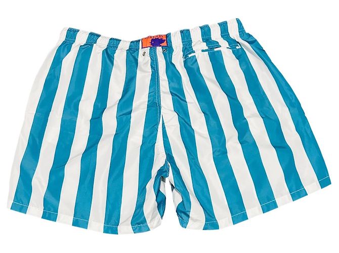 Autre Marque Pantaloncini da bagno a righe Gallo blu e bianchi Bianco - vista 2