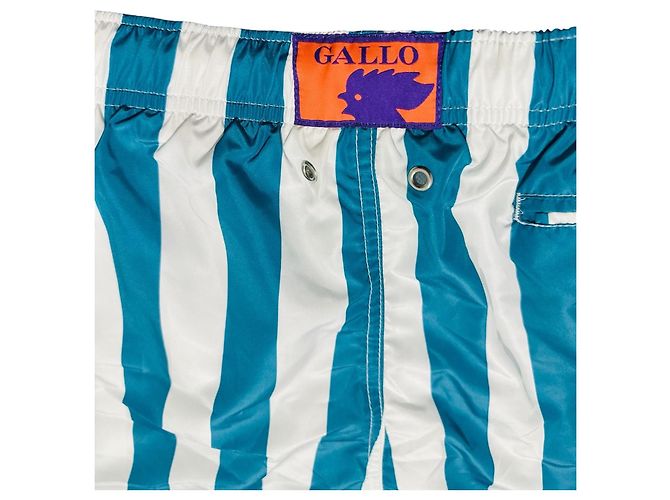 Autre Marque Pantaloncini da bagno a righe Gallo blu e bianchi Bianco - vista 4