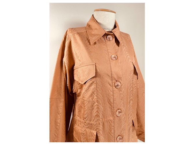 Essentiel Antwerp Texturierte Utility-Jacke - Karamellbraun - Ansicht 4