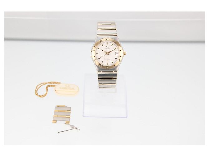 Omega Constellation 1212.30 Mostrador Branco Aço e Ouro Quartz 35mm Prata Dourado - vista 12