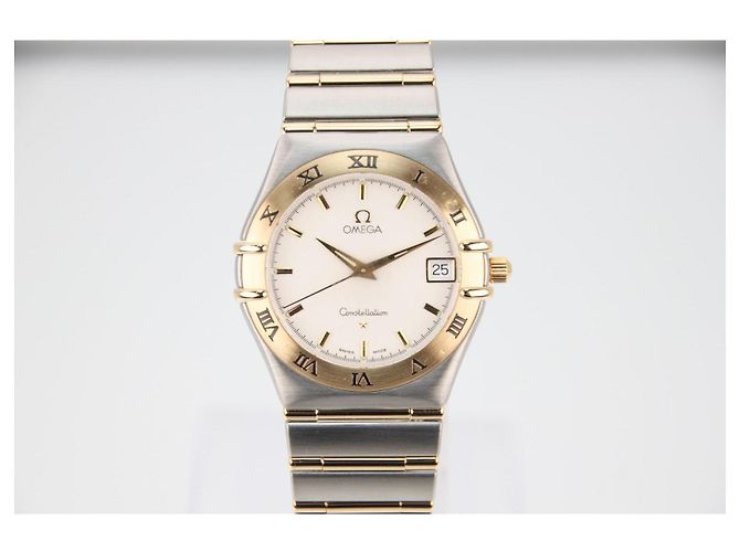 Omega Constellation 1212.30 Mostrador Branco Aço e Ouro Quartz 35mm Prata Dourado - vista 2