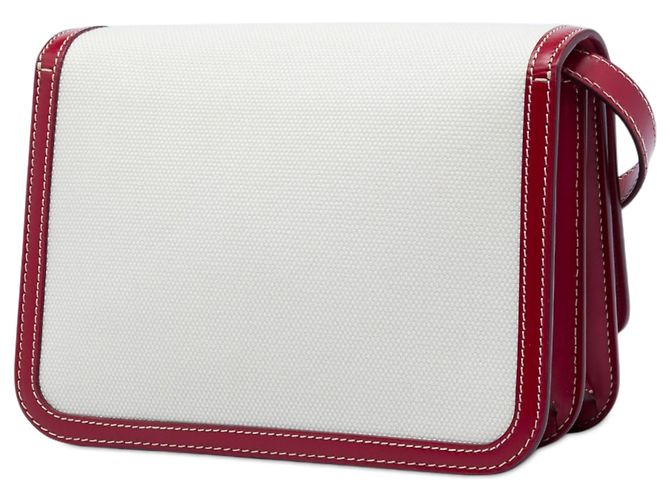 Burberry White Small Canvas TB Flap Crossbody - vista 2