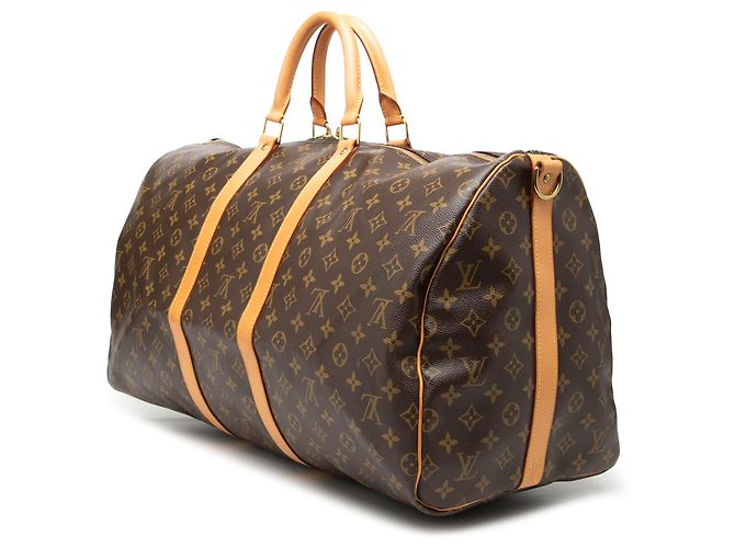 Louis Vuitton Marrone Monogram Keepall Bandouliere 55 - vista 2