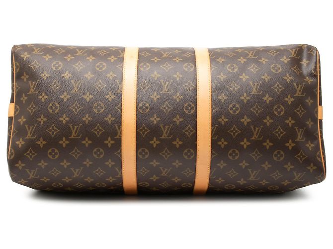 Louis Vuitton Marrone Monogram Keepall Bandouliere 55 - vista 3