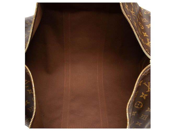 Louis Vuitton Marrone Monogram Keepall Bandouliere 55 - vista 4