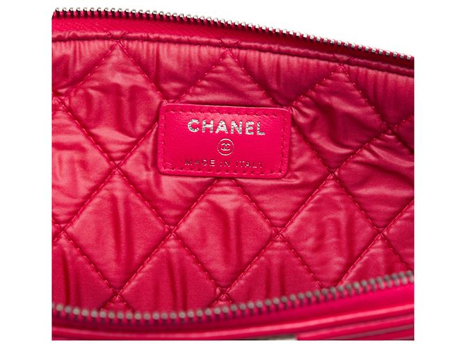 Clutch Chanel Red Large Quilted Calfskin Chain Boy O Case Rosso - vista 5