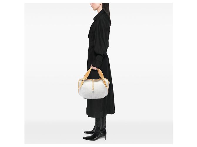 Céline Celine White Macadam Denim Bittersweet Hobo Bianco - vista 6