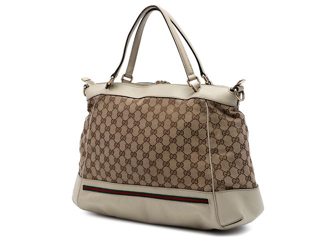 Borsa Mayfair in tela GG beige di Gucci - vista 2