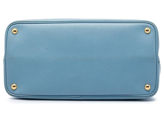 Prada Blue Large Saffiano Cuir Double Satchel Azul Azul claro - vista 3