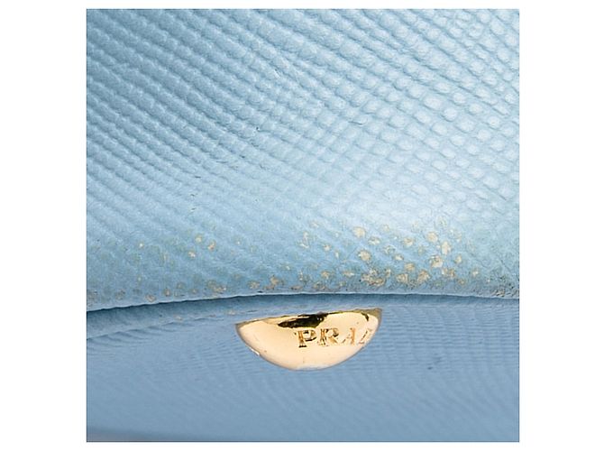 Prada Blue Large Saffiano Cuir Double Satchel Azul Azul claro - vista 5