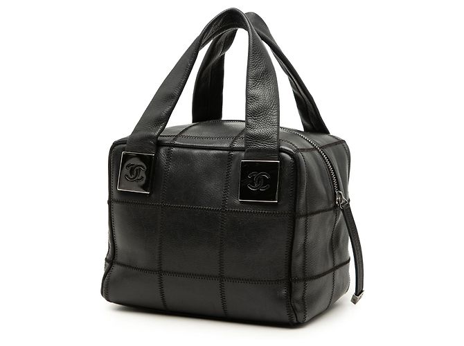 Borsa Chanel Black Chocolate Bar Stitched Caviar Nero - vista 2