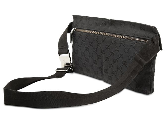 Borsa a tracolla con doppia tasca in tela GG nera Gucci Nero - vista 2