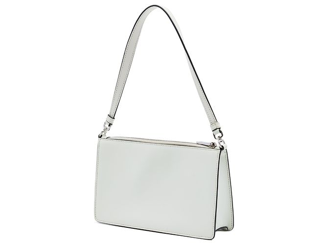 Borsa a tracolla in pelle spazzolata bianca Prada Bianco - vue 2
