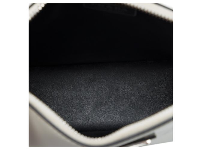 Borsa a tracolla in pelle spazzolata bianca Prada Bianco - vue 4