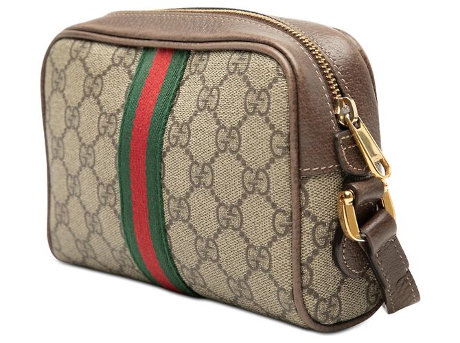 Gucci Beige Mini GG Supreme Web Ophidia Crossbody - vista 2