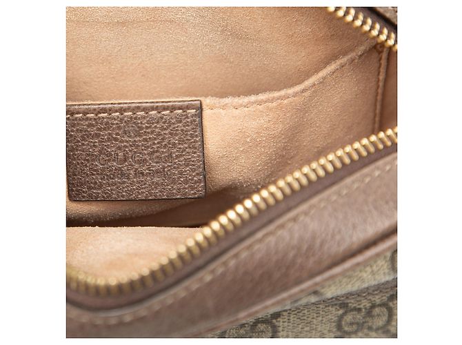 Gucci Beige Mini GG Supreme Web Ophidia Crossbody - vista 5