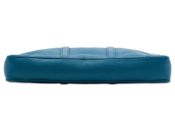 Louis Vuitton Porte Documents Voyage in pelle di vitello martellata blu - vista 3