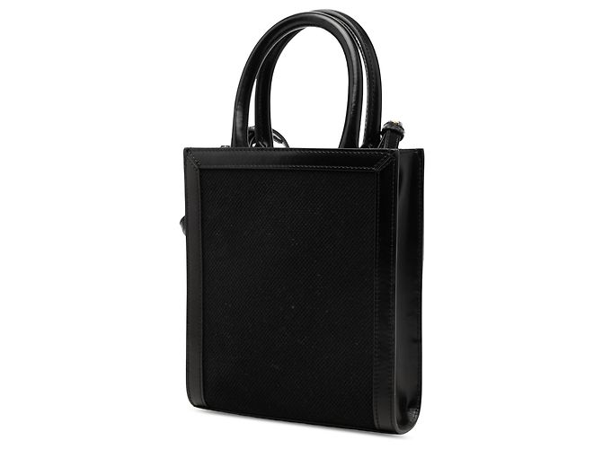 Cabas Céline Celine Tote Verticale Mini in Tela Nero - vista 2