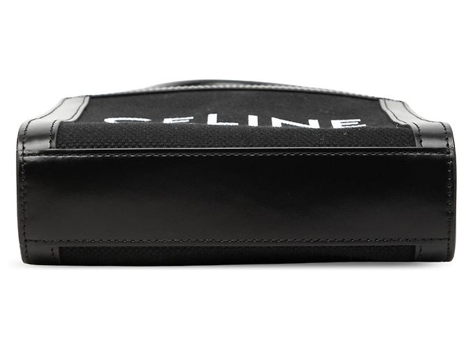Cabas Céline Celine Tote Verticale Mini in Tela Nero - vista 3