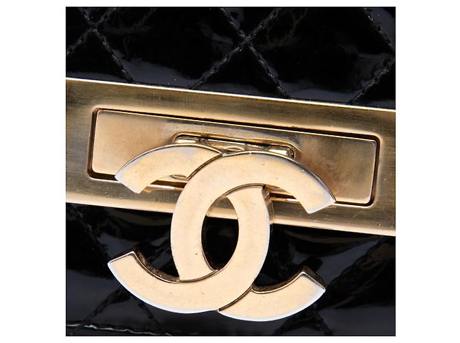 Wallet On Chain Portafoglio con catena Chanel Black Quilted Patent Golden Class Nero - vista 5