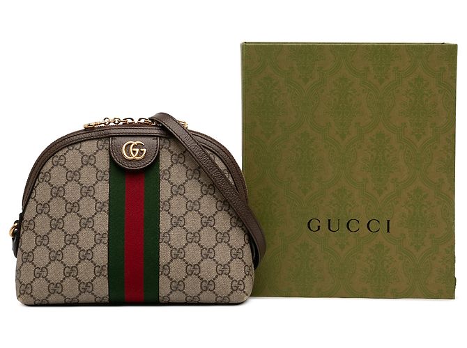 Gucci Beige Small GG Supreme Web Ophidia Borsa a tracolla - vista 7