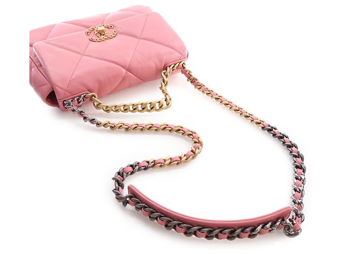 Chanel Pink Medium Lambskin 19 Flap Rosa - vista 14