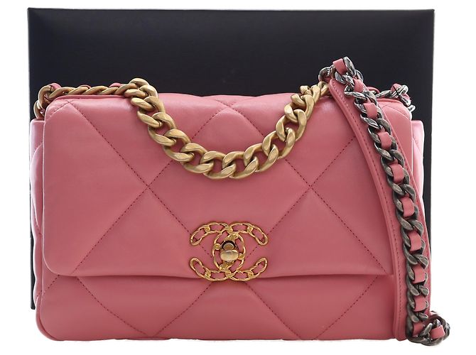 Chanel Pink Medium Lambskin 19 Flap Rosa - vista 15