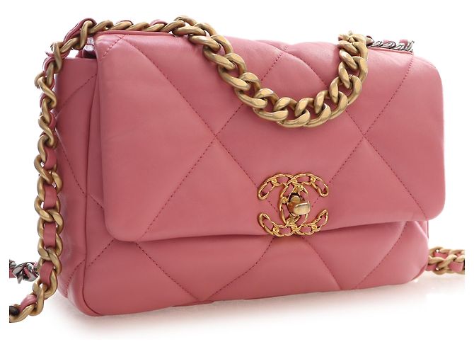 Chanel Pink Medium Lambskin 19 Flap Rosa - vista 2