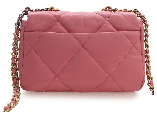 Chanel Pink Medium Lambskin 19 Flap Rosa - vista 4