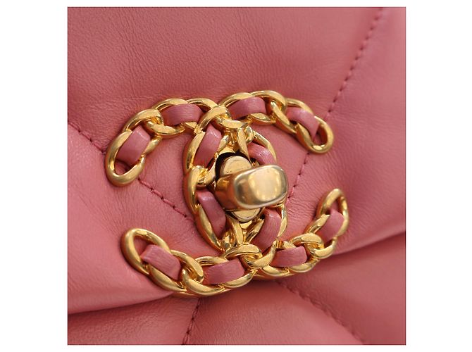 Chanel Pink Medium Lambskin 19 Flap Rosa - vista 6