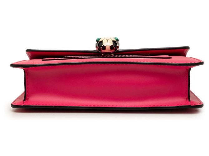 Bulgari Bvlgari Pink Small Leather Square Serpenti Forever Chain Crossbody Rosa - vista 3