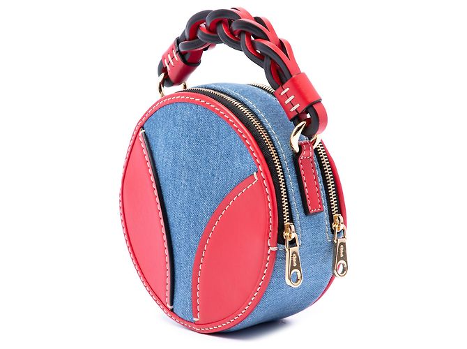 Bolsa Chloé Blue Mini Daria Round em denim e pele de vitela Azul - vista 2