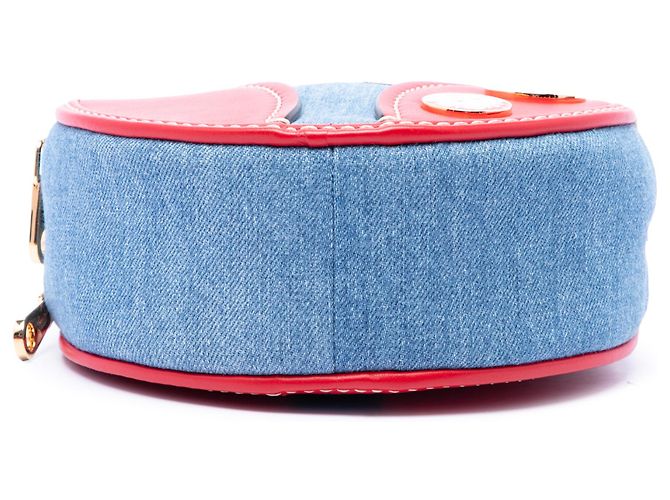 Bolsa Chloé Blue Mini Daria Round em denim e pele de vitela Azul - vista 3