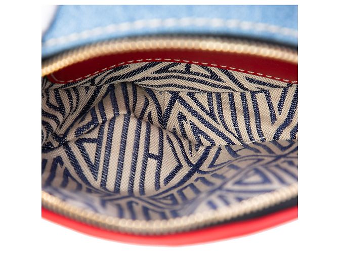 Bolsa Chloé Blue Mini Daria Round em denim e pele de vitela Azul - vista 4