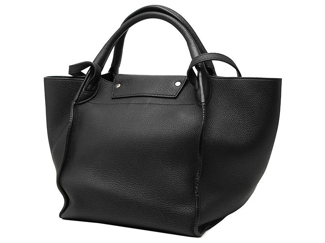 Céline Celine Big Bag in pelle di vitello granulata nera, piccola Nero - vista 2