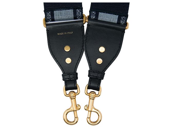 Correa de bolso de lona bordada azul Dior Azul marino - vista 4