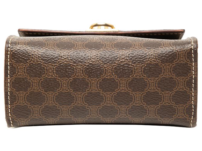 Céline Bolso Celine Brown Mini Macadam de lona revestida Castaño - vista 3