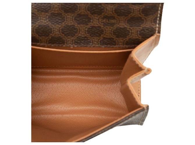 Céline Bolso Celine Brown Mini Macadam de lona revestida Castaño - vista 4