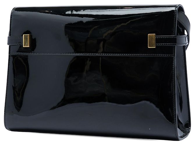 Bolsa de ombro Manhattan em couro envernizado preto tamanho médio Saint Laurent - vista 2
