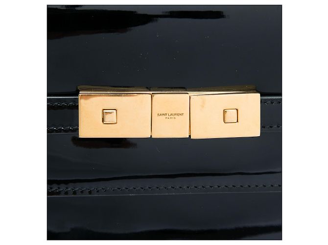 Bolsa de ombro Manhattan em couro envernizado preto tamanho médio Saint Laurent - vista 5