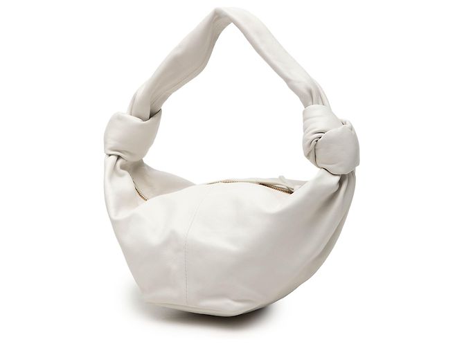 Borsa Mini Double Knot in pelle di vitello bianca Bottega Veneta Bianco Bianco sporco - vista 2