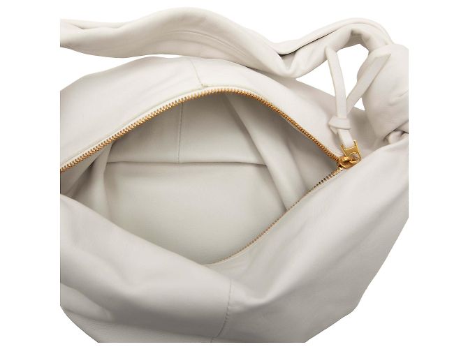 Borsa Mini Double Knot in pelle di vitello bianca Bottega Veneta Bianco Bianco sporco - vista 6