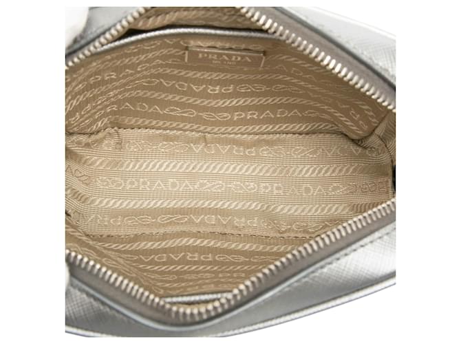 Bolso Prada Silver Mini Metallic Saffiano Lux Camera Bag Plata - vista 4