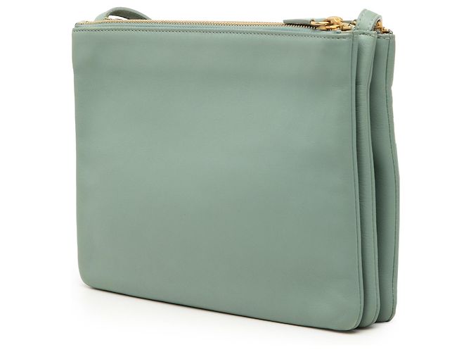 Céline Celine Green Large Lambskin Trio Crossbody Verde - vista 2