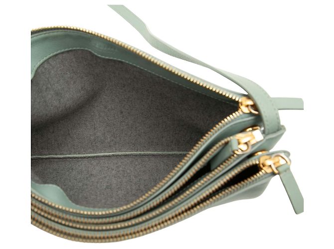 Céline Celine Green Large Lambskin Trio Crossbody Verde - vista 4