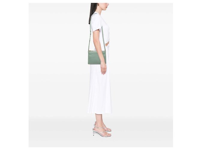 Céline Celine Green Large Lambskin Trio Crossbody Verde - vista 7