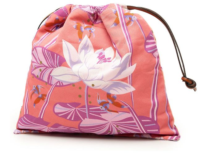 Pochette à cordon LOEWE Pink Paula Ibiza Canvas Waterlily Print Rose - vue 2