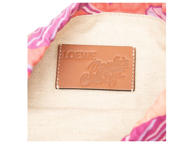 Pochette à cordon LOEWE Pink Paula Ibiza Canvas Waterlily Print Rose - vue 5