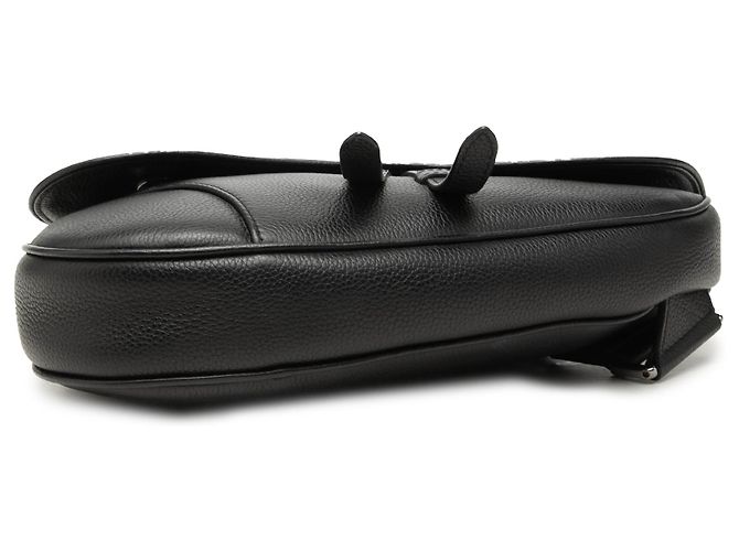 Borsa Saddle in pelle di vitello granulata nera Black Shawn Stussy Dior Nero - vista 3